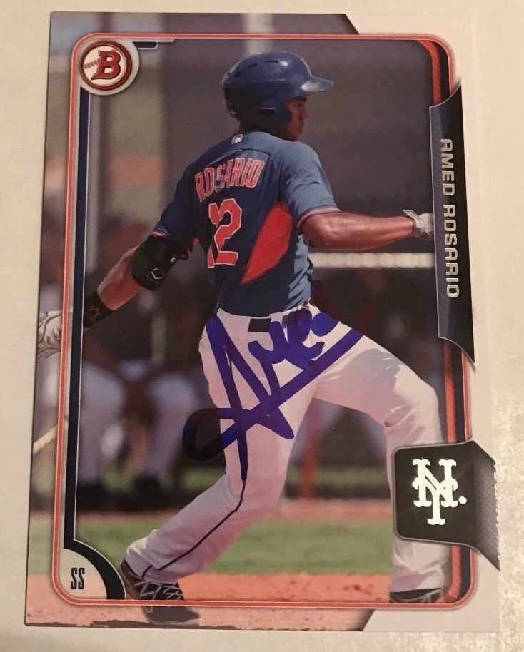 AMED ROSARIO SIGNED 2015 BOWMAN DRAFT ROOKIE CARD AUTO