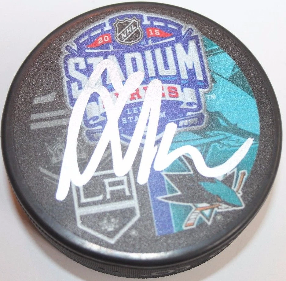 MARIAN GABORIK SIGNED LOS ANGELES KINGS SHARK STADIUM SERIES PUCK W/ CASE COA