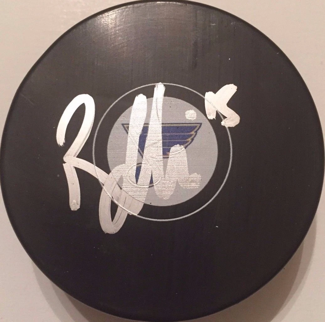 ROBBY FABBRI SIGNED ST LOUIS BLUES PUCK W/CASE COA