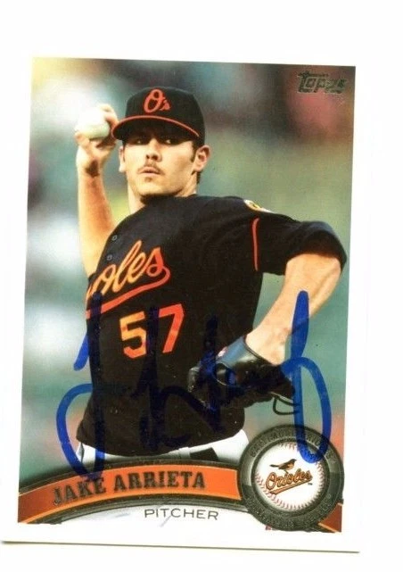 JAKE ARRIETA SIGNED 2011 TOPPS CARD CHICAGO CUBS AUTO