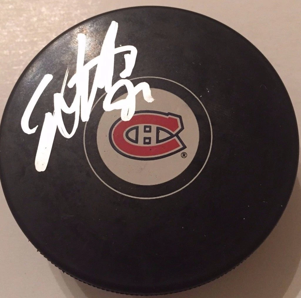 SVEN ANDRIGHETTO SIGNED MONTREAL CANADIENS PUCK W/CASE COA