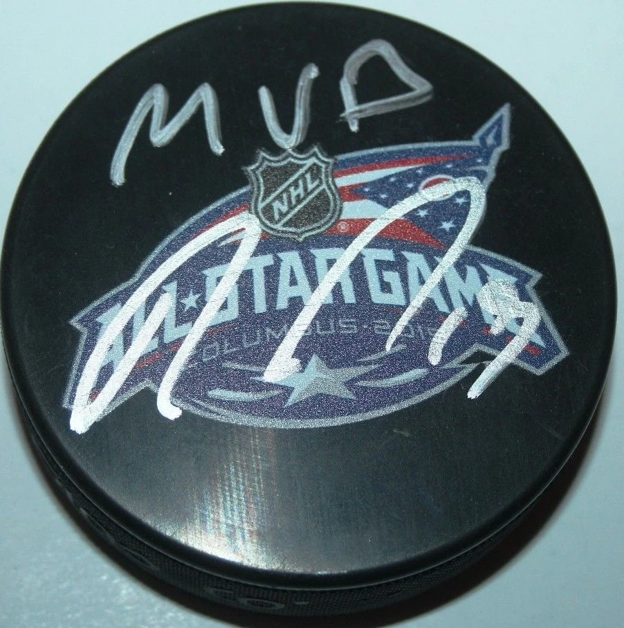 RYAN JOHANSEN SIGNED 2015 NHL ALL STAR GAME PUCK COLUMBUS BLUE JACKETS COA