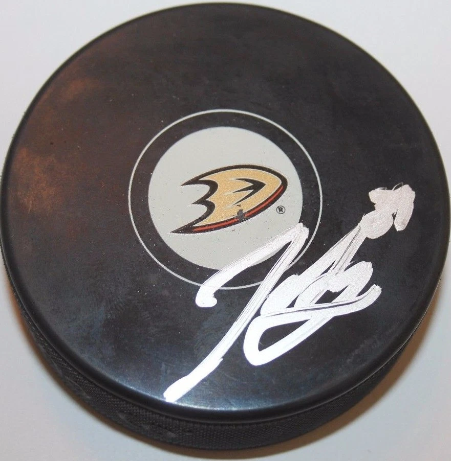 JAKOB SILFVERBERG SIGNED ANAHEIM DUCKS PUCK W/ CASE COA