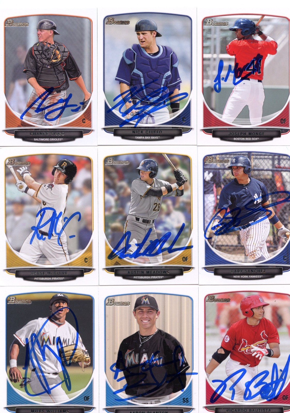 Austin Meadows signed 2013 Bowman Draft Prospect BDP Rookie card RC auto