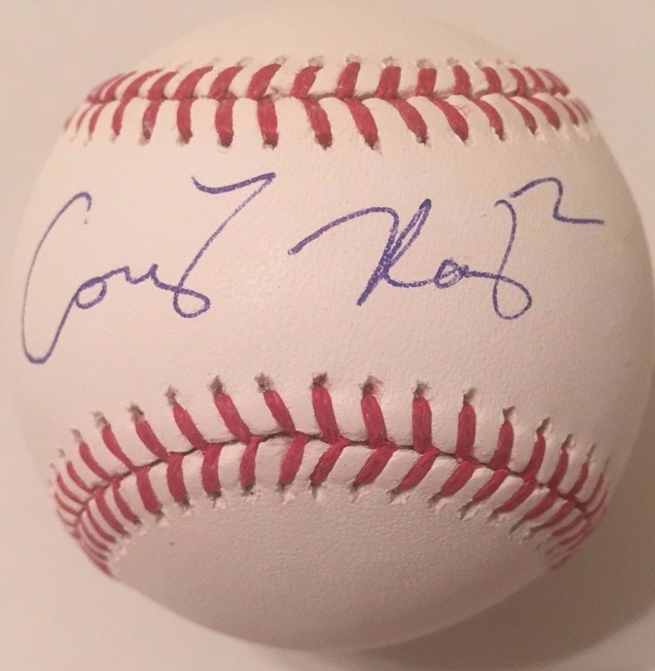 COREY RAY SIGNED RAWLINGS MLB MAJOR LEAGUE BASEBALL MILWAUKEE BREWERS COA