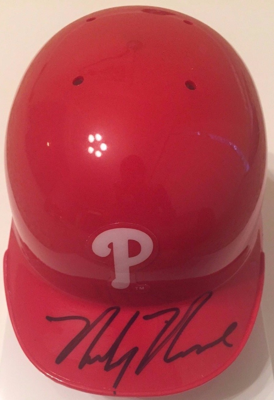 MICKEY MONIAK SIGNED PHILADELPHIA PHILLIES MINI HELMET COA