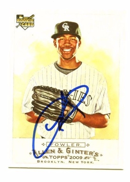 DEXTER FOWLER SIGNED 2009 ALLEN & GINTER'S CARD CHICAGO CUBS AUTO