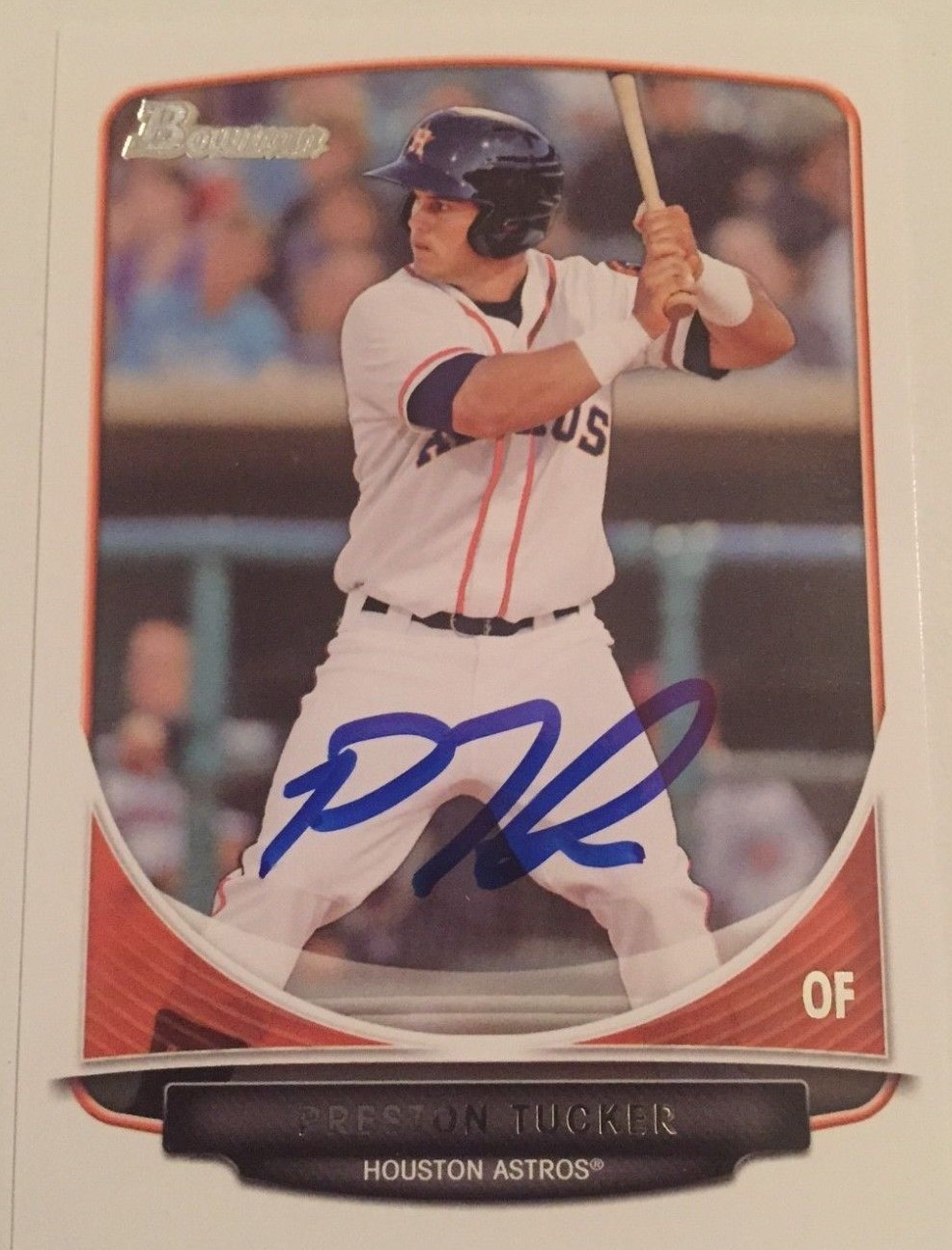 Preston Tucker signed 2013 Bowman Rookie card auto