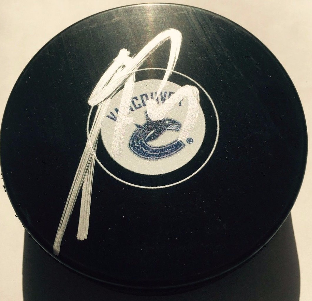 RADIM VRBATA SIGNED VANCOUVER CANUCKS HOCKEY PUCK W/CASE COA