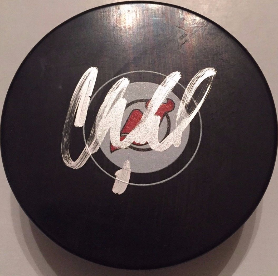 CORY SCHNEIDER SIGNED NEW JERSEY DEVILS PUCK W/CASE COA