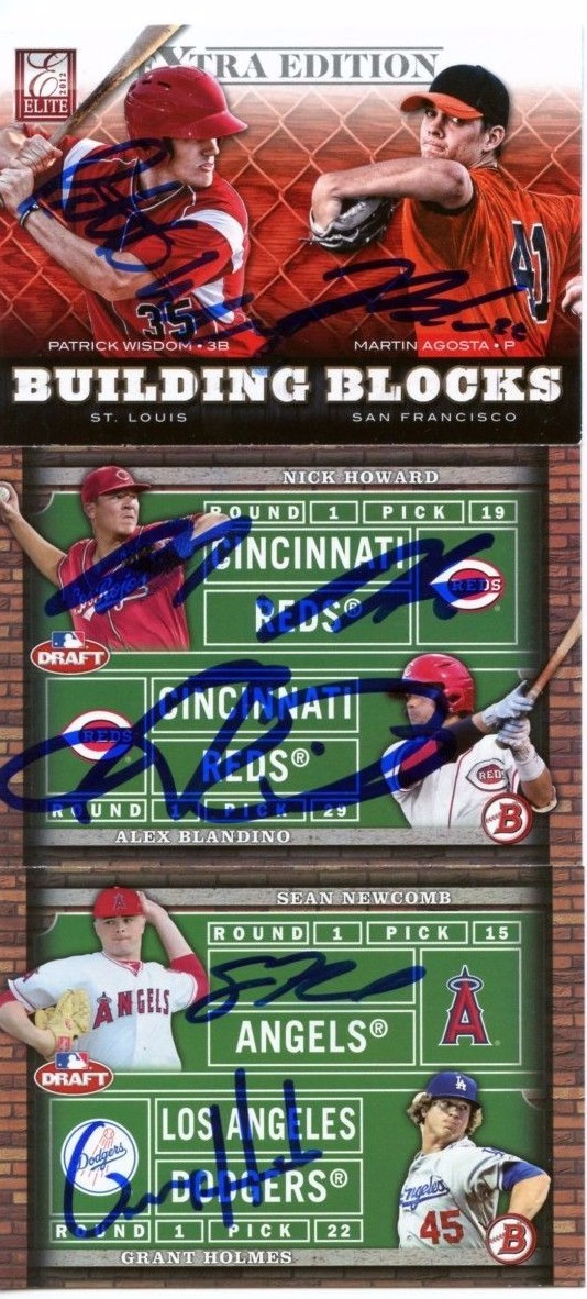 GRANT HOLMES SEAN NEWCOMB SIGNED 2014 BOWMAN DRAFT DUAL ROOKIE CARD AUTO