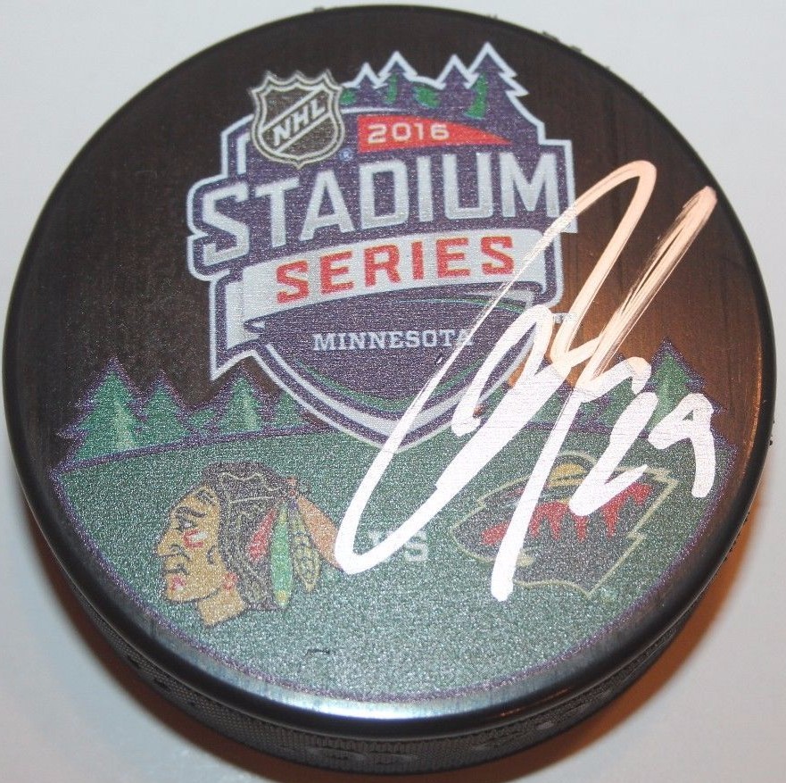 JASON POMINVILLE SIGNED MINNESOTA WILD 2016 STADIUM SERIES PUCK W/ CASE COA