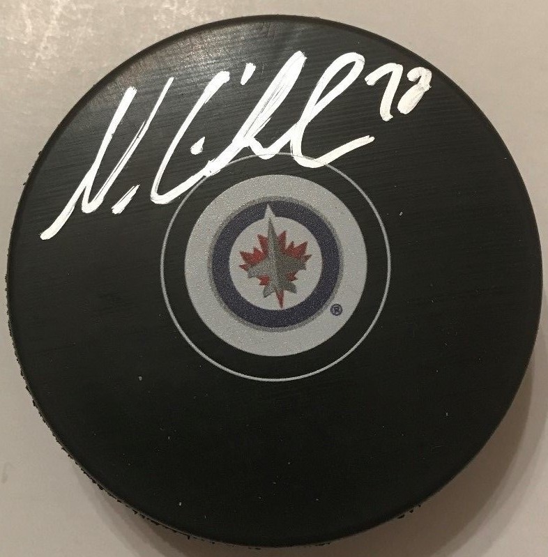 NIKOLAJ EHLERS SIGNED WINNIPEG JETS PUCK W/CASE COA