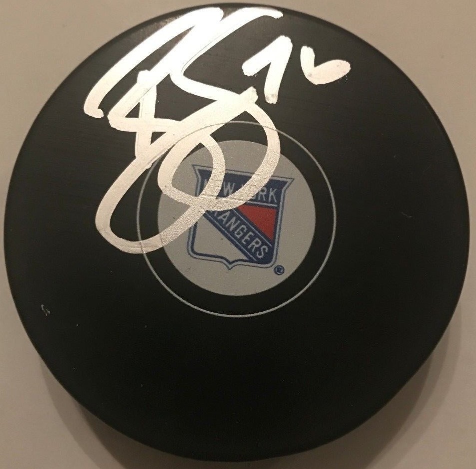 BRADY SKJEI SIGNED NEW YORK RANGERS PUCK W/CASE COA