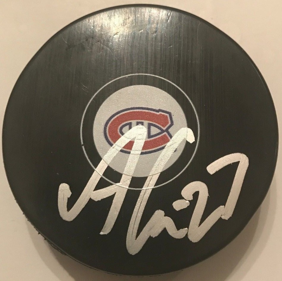 ALEX GALCHENYUK SIGNED MONTREAL CANADIENS PUCK W/CASE COA