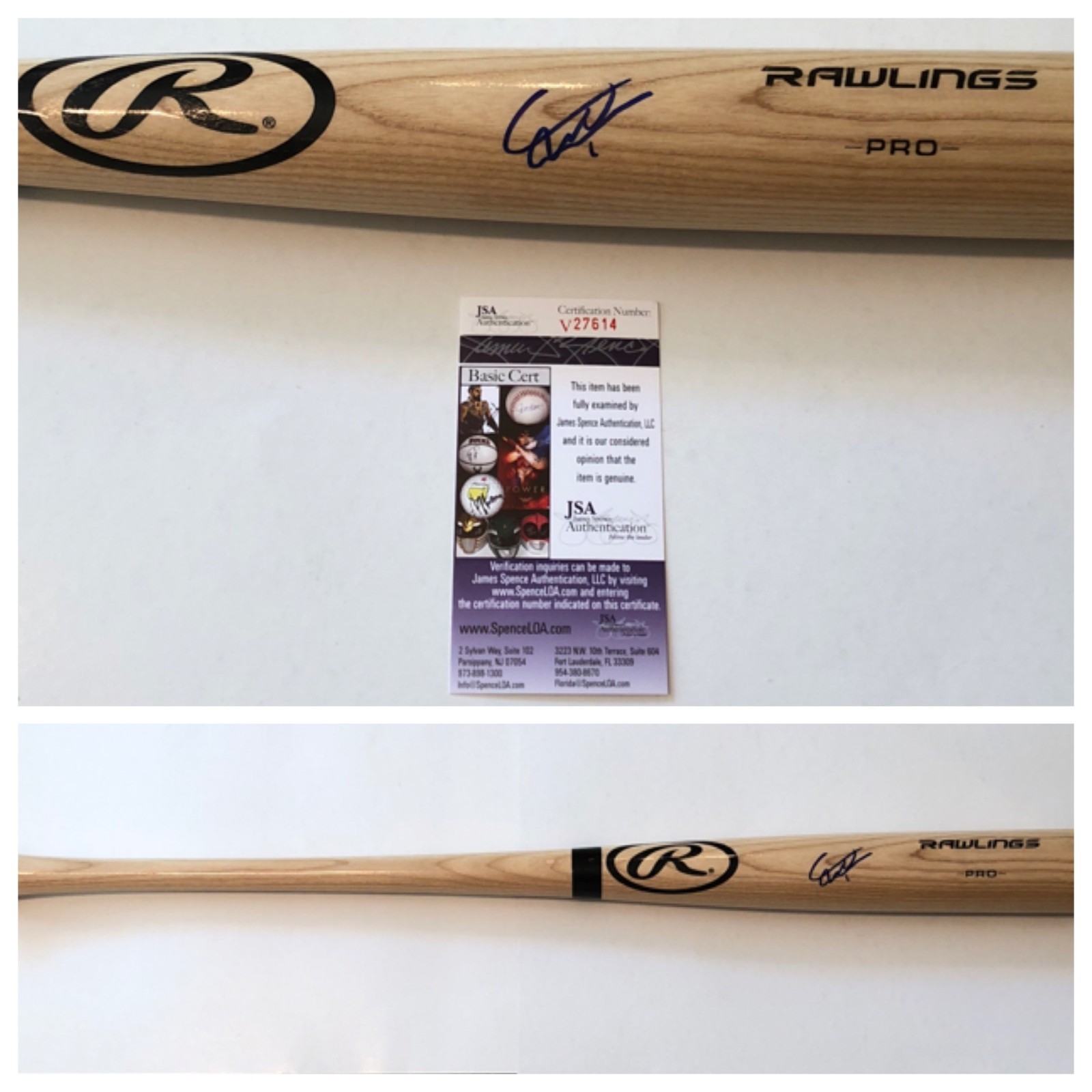VLADIMIR GUERRERO JR SIGNED RAWLINGS BASEBALL BAT TORONTO BLUE JAYS JSA