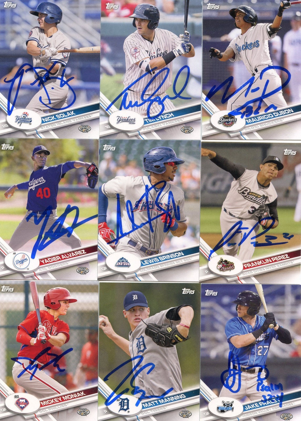 MICKEY MONIAK SIGNED 2017 TOPPS PRO DEBUT ROOKIE CARD AUTO