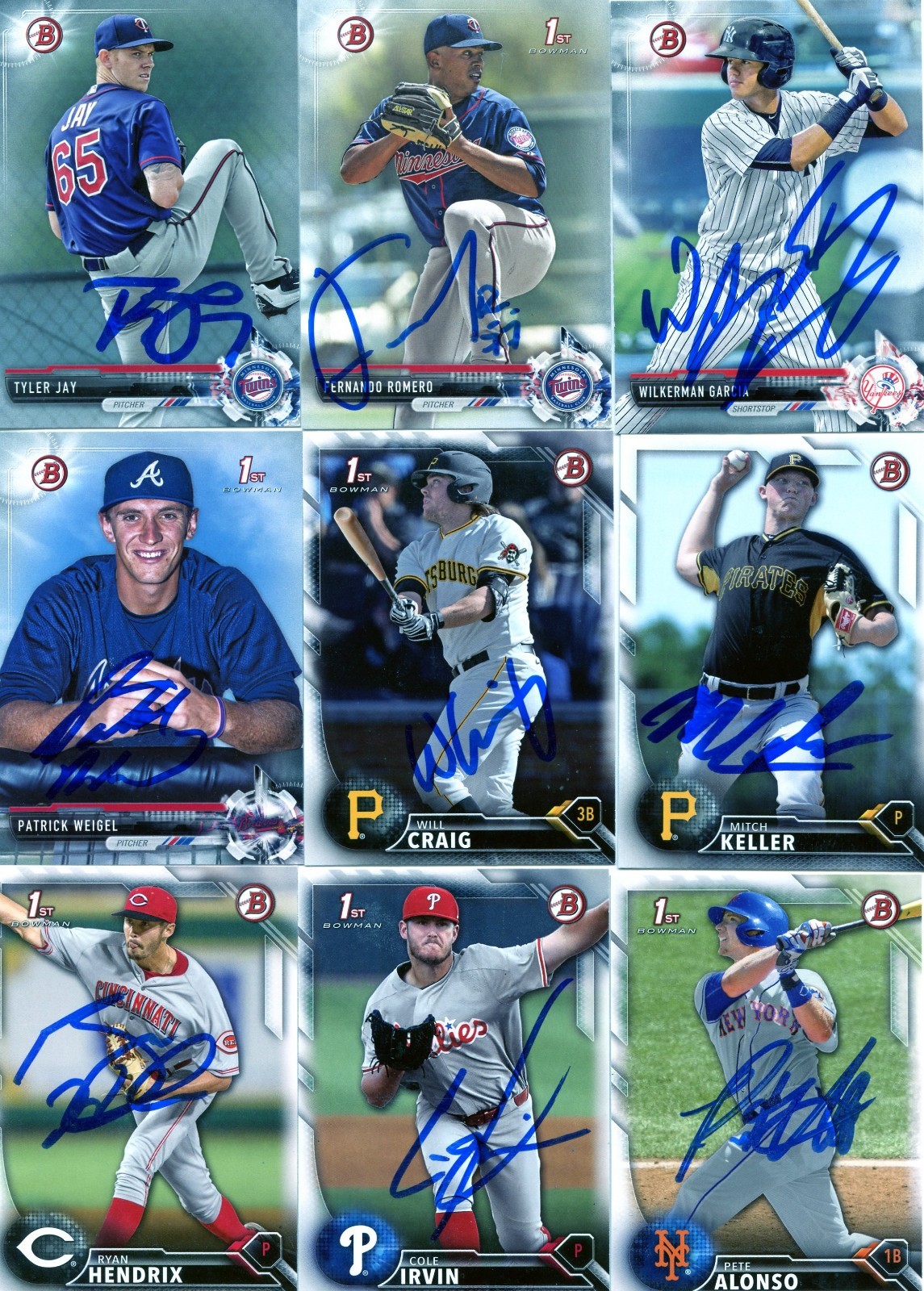 MITCH KELLER SIGNED 2016 BOWMAN DRAFT PROSPECT ROOKIE CARD AUTO