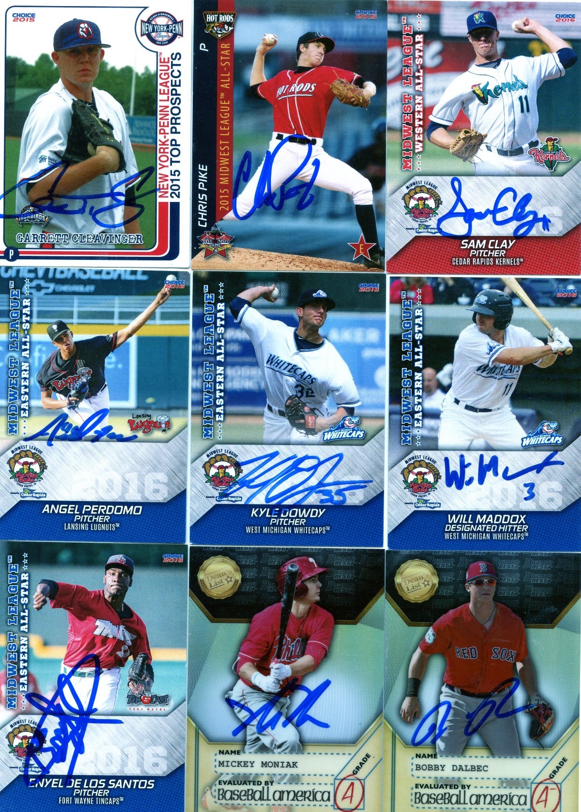 MICKEY MONIAK SIGNED 2017 BOWMANS BEST CHROME BASEBALL AMERICA ROOKIE CARD AUTO