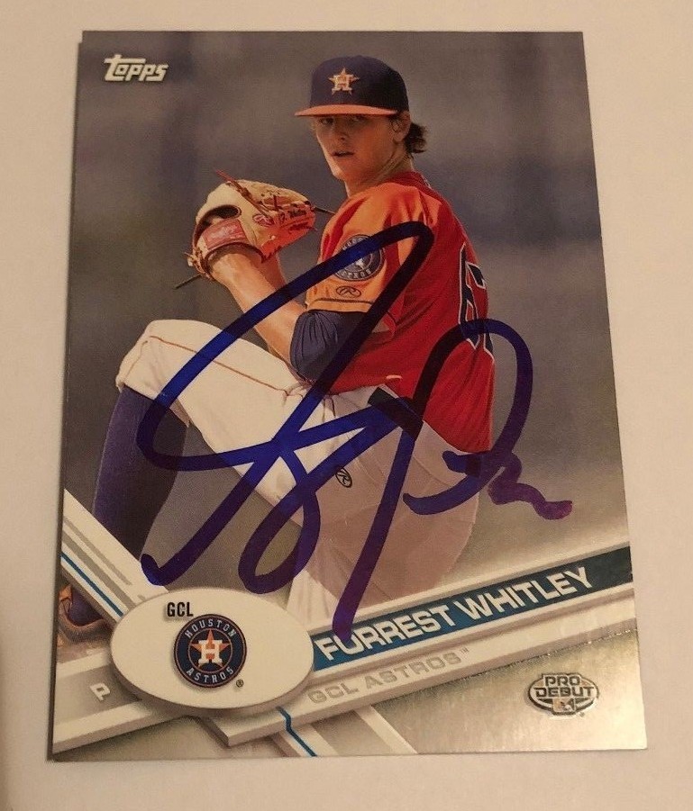 FORREST WHITLEY SIGNED 2017 TOPPS PRO DEBUT PROSPECT ROOKIE CARD AUTO