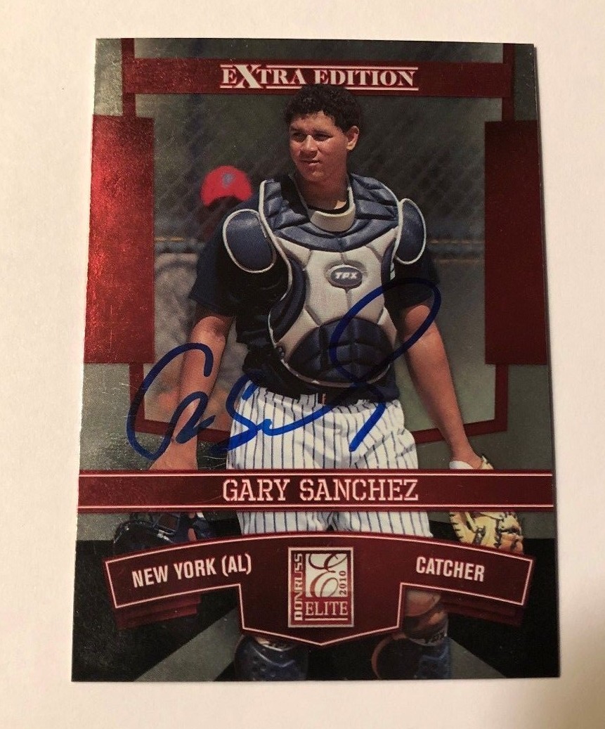 GARY SANCHEZ SIGNED 2010 PANINI ELITE EXTRA PROSPECT ROOKIE CARD AUTO
