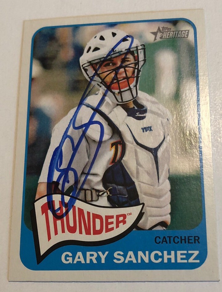 GARY SANCHEZ SIGNED 2014 TOPPS HERITAGE MINORS PROSPECT ROOKIE CARD AUTO