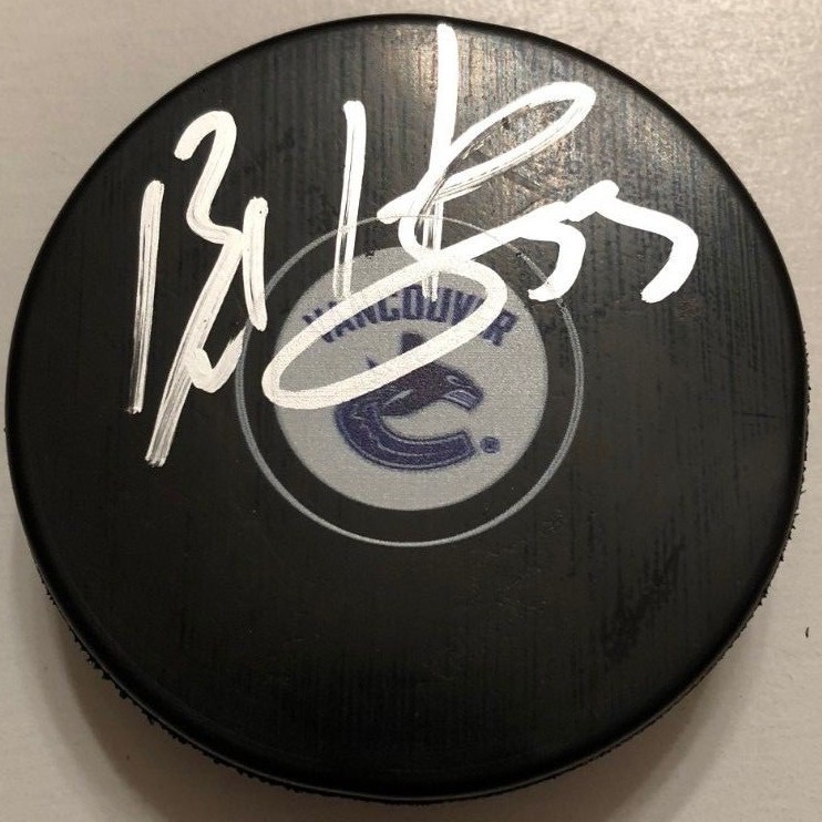 BO HORVAT SIGNED VANCOUVER CANUCKS PUCK W/CASE COA