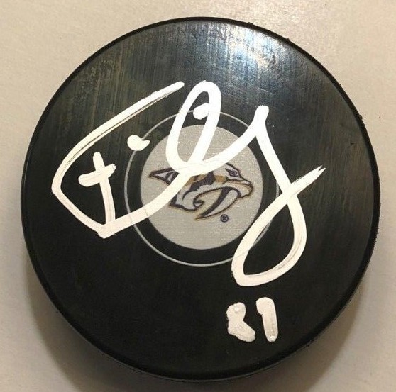 FREDERICK GAUDREAU SIGNED NASHVILLE PREDATORS PUCK W/CASE COA