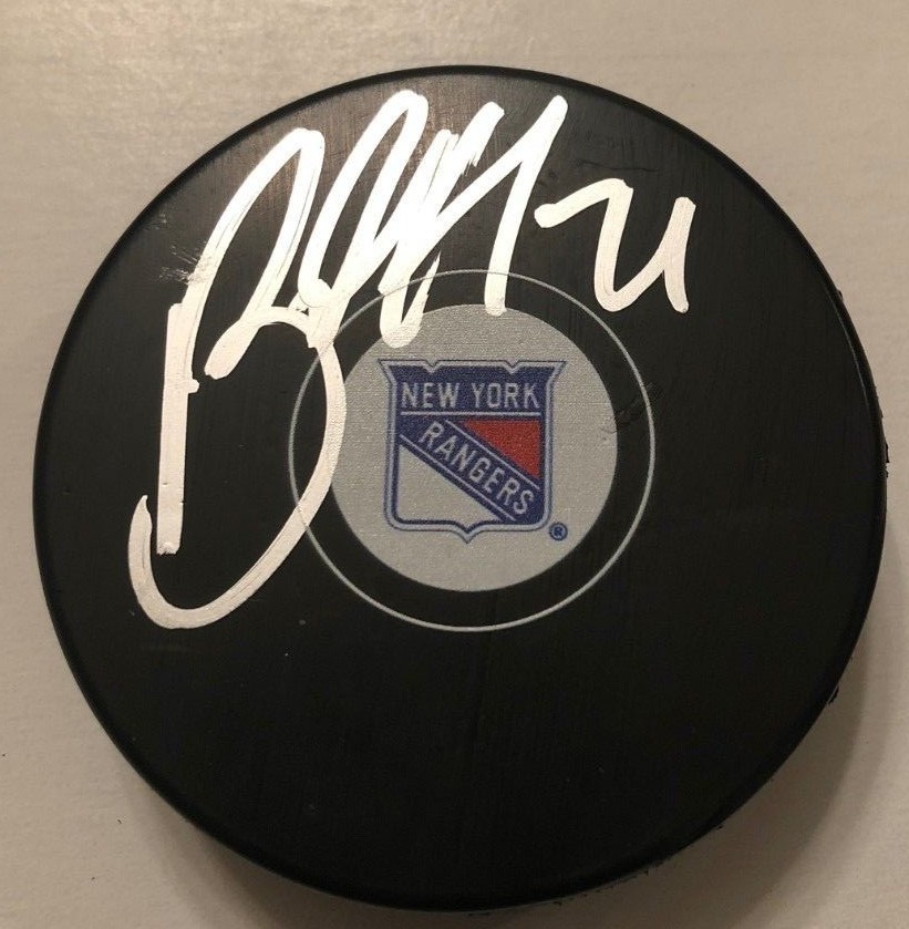 BRETT HOWDEN SIGNED NEW YORK RANGERS PUCK W/CASE COA