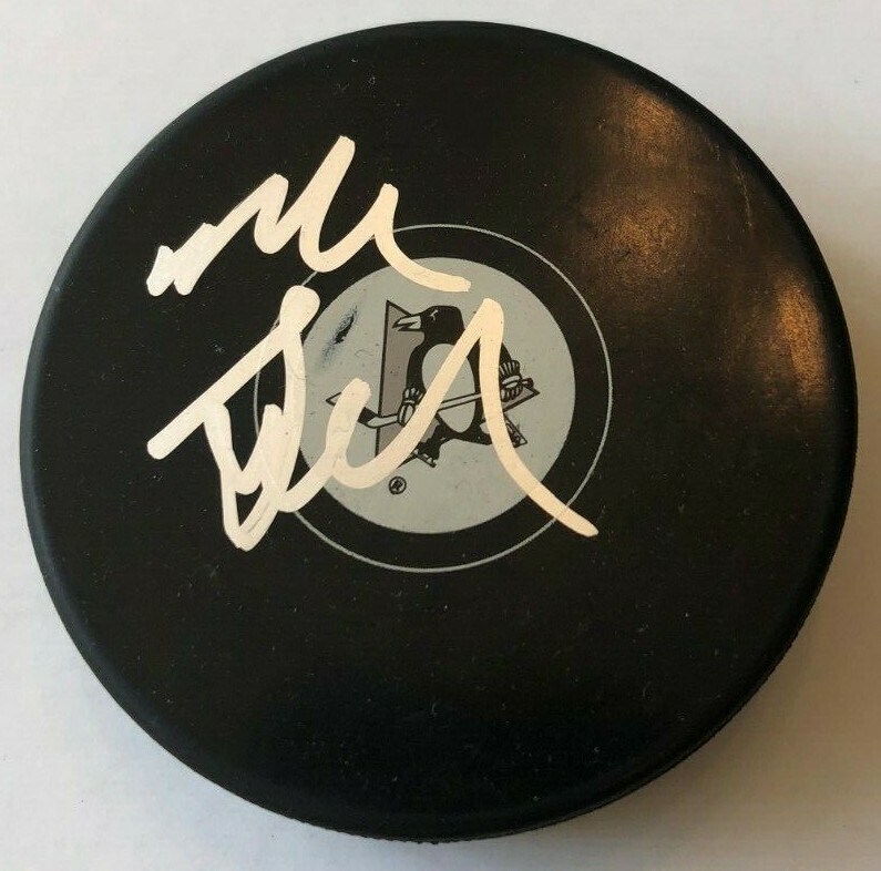 MIKE SULLIVAN SIGNED PITTSBURGH PENGUINS HOCKEY PUCK W/CASE COA