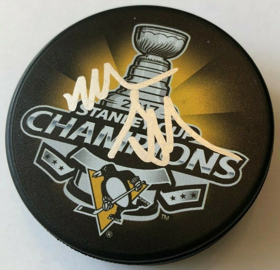 MIKE SULLIVAN SIGNED PITTSBURGH PENGUINS 2017 STANLEY CUP PUCK W/CASE COA