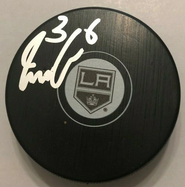 JACK CAMPBELL SIGNED LOS ANGELES KINGS HOCKEY PUCK W/CASE COA