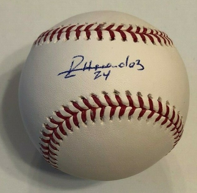 RONALDO HERNANDEZ SIGNED RAWLINGS MLB BASEBALL TAMPA BAY RAYS COA