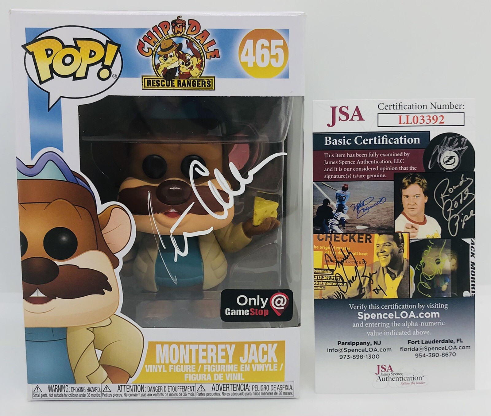 PETER CULLEN SIGNED MONTEREY JACK POP FUNKO FIGURE CHIP N DALE RESCUE JSA COA