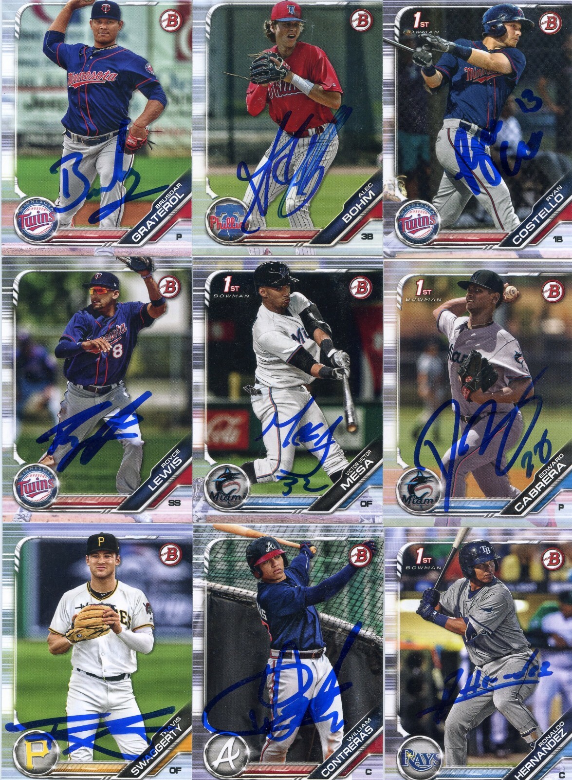 ROYCE LEWIS SIGNED 2019 BOWMAN PROSPECT ROOKIE CARD AUTO