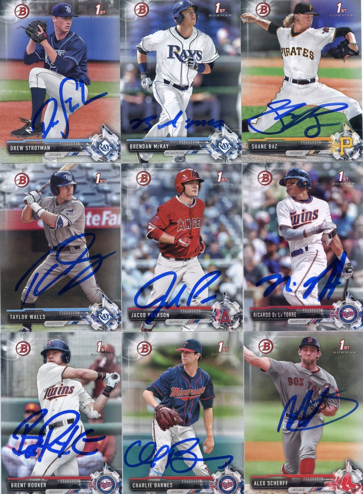 BRENDAN MCKAY SIGNED 2017 BOWMAN DRAFT PROSPECT ROOKIE CARD AUTO