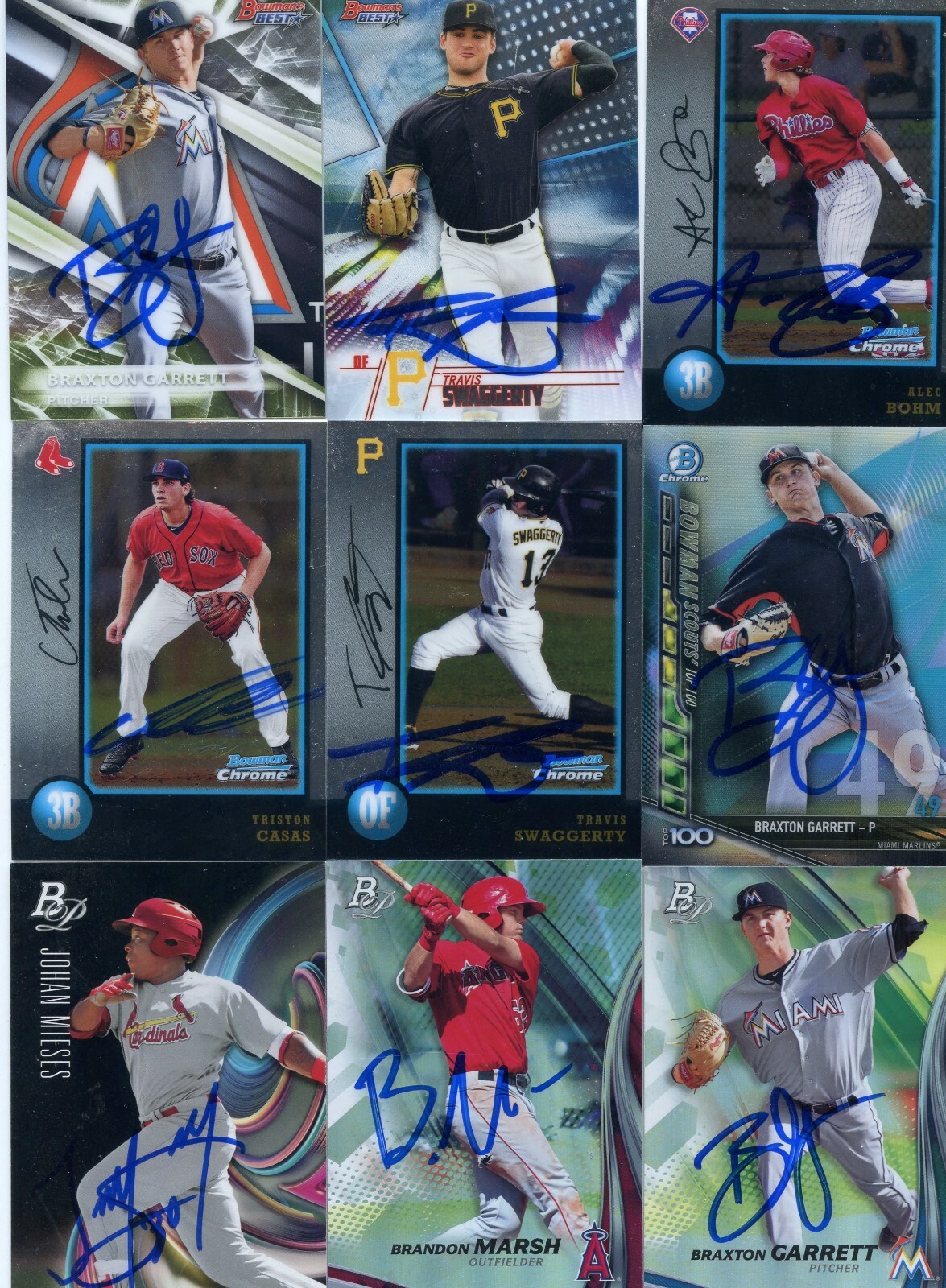 TRAVIS SWAGGERTY SIGNED 2018 BOWMAN CHROME THROWBACK PROSPECT ROOKIE CARD AUTO COLLECTIBLE MEMORABILIA