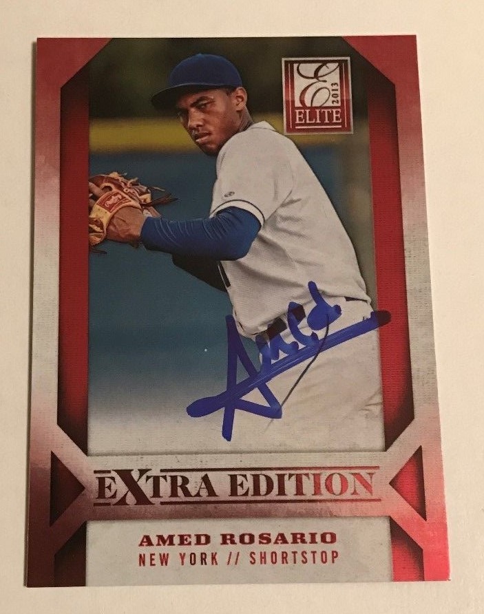 AMED ROSARIO SIGNED 2013 PANINI ELITE EXTRA ROOKIE CARD AUTO