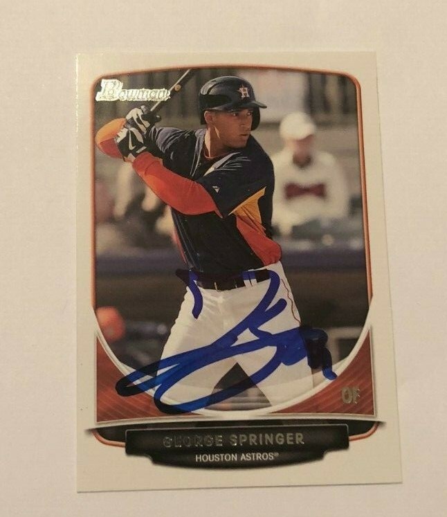 GEORGE SPRINGER SIGNED 2013 BOWMAN PROSPECT ROOKIE CARD AUTO