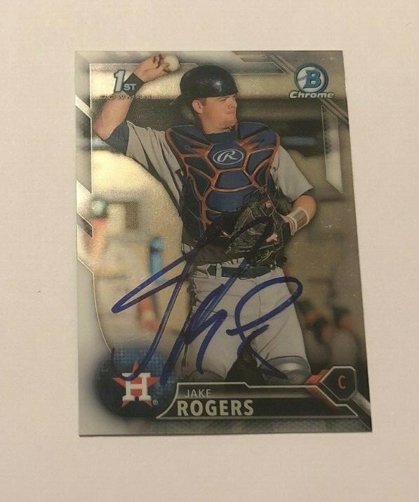 JAKE ROGERS SIGNED 2016 BOWMAN CHROME DRAFT PROSPECT ROOKIE CARD AUTO