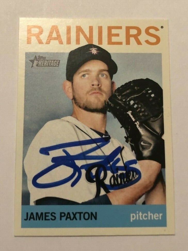 JAMES PAXTON SIGNED 2013 TOPPS HERITAGE MINORS PROSPECT ROOKIE CARD AUTO