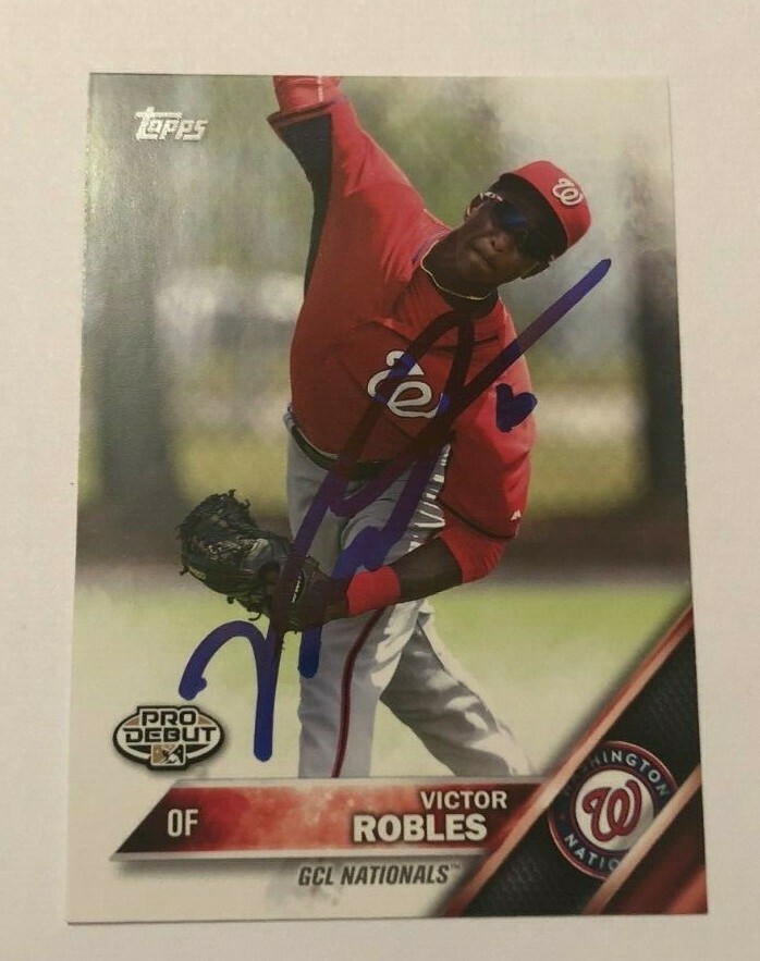 VICTOR ROBLES SIGNED 2016 TOPPS PRO DEBUT PROSPECT ROOKIE CARD AUTO COLLECTIBLE MEMORABILIA