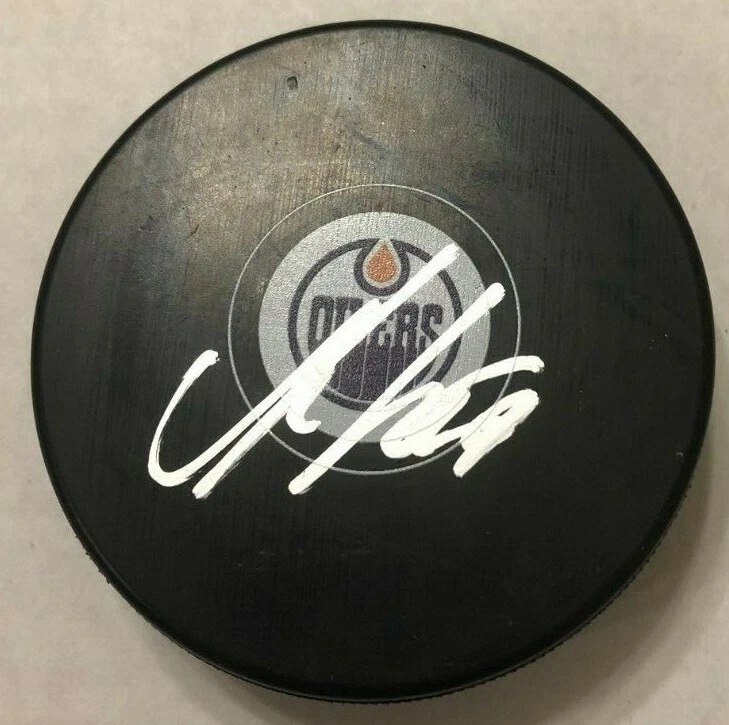 MARKUS GRANLUND SIGNED EDMONTON OILERS HOCKEY PUCK W/ CASE COA