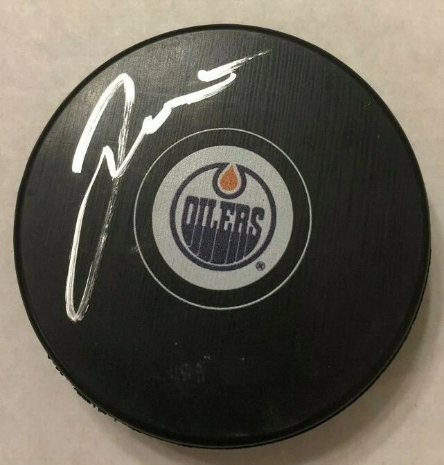TOMAS JURCO SIGNED EDMONTON OILERS HOCKEY PUCK W/ CASE COA