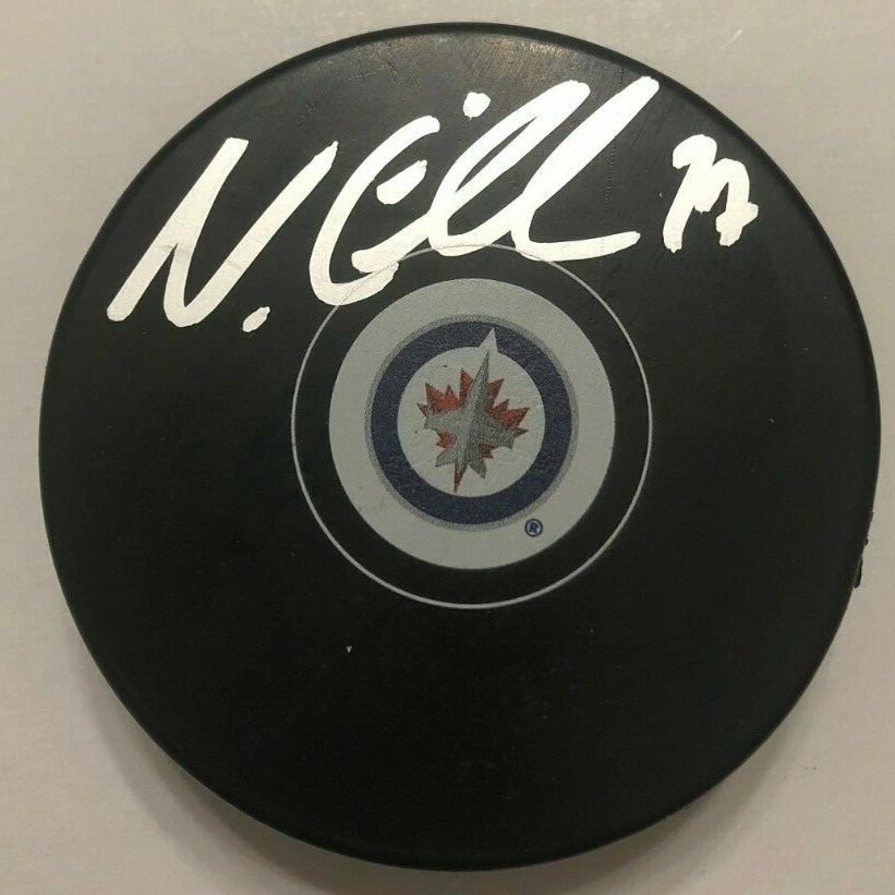 NIKOLAJ EHLERS SIGNED WINNIPEG JETS HOCKEY PUCK W/ CASE COA