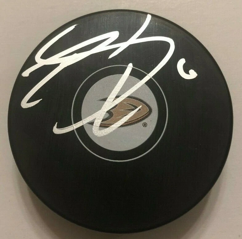ERIK GUDBRANSON SIGNED ANAHEIM DUCKS HOCKEY PUCK W/ CASE COA