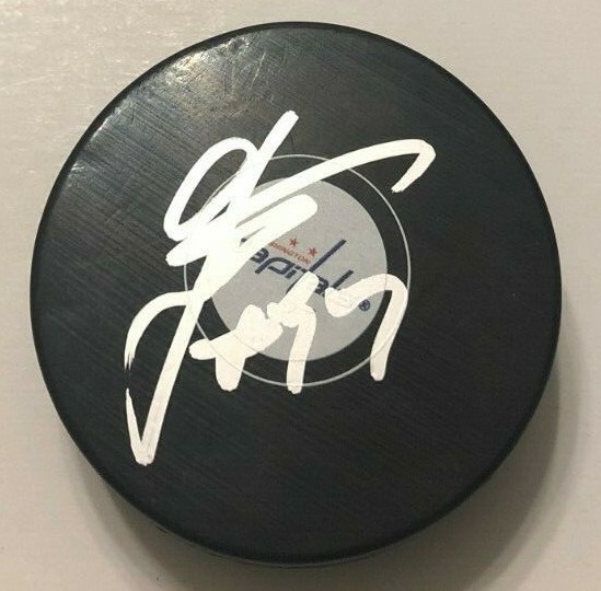 RADKO GUDAS SIGNED WASHINGTON CAPITALS HOCKEY PUCK W/ CASE COA