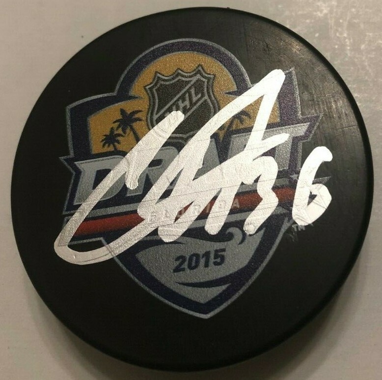 COLIN WHITE SIGNED 2015 NHL DRAFT PUCK W/ CASE OTTAWA SENATORS COA