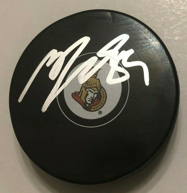 MIKKEL BOEDKER SIGNED OTTAWA SENATORS HOCKEY PUCK W/ CASE COA