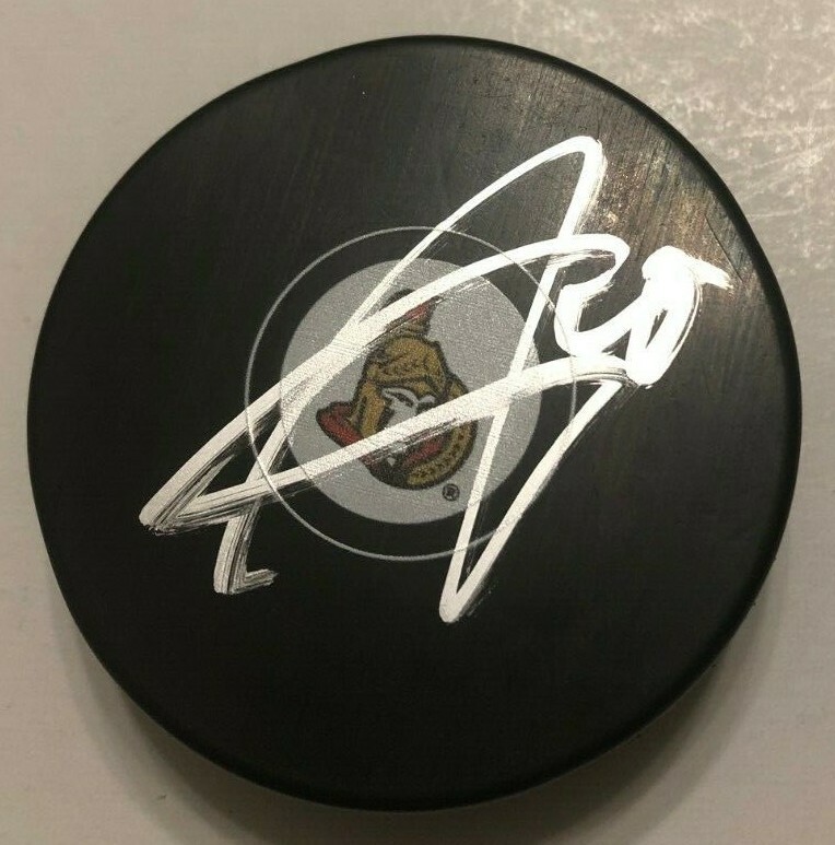 ANTHONY DUCLAIR SIGNED OTTAWA SENATORS HOCKEY PUCK W/ CASE COA